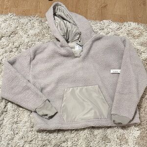 Amazon Essentials NWT Gray Sherpa Pullover Jacket